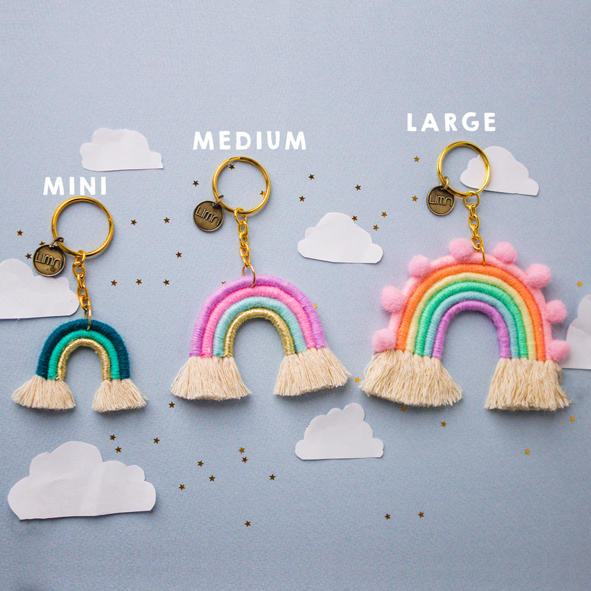 Medium Rainbow Keychain-Unicorn Sky